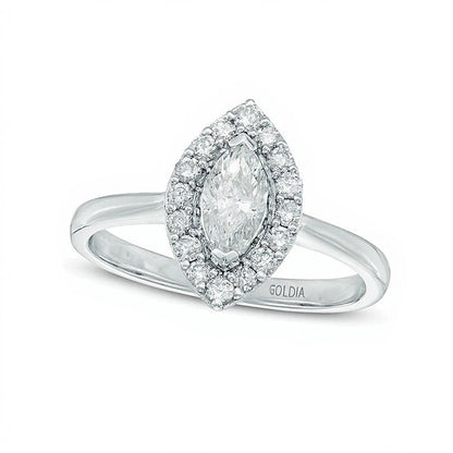 0.75 CT. TW Marquise Diamond Frame Engagement Ring in 10K White Gold