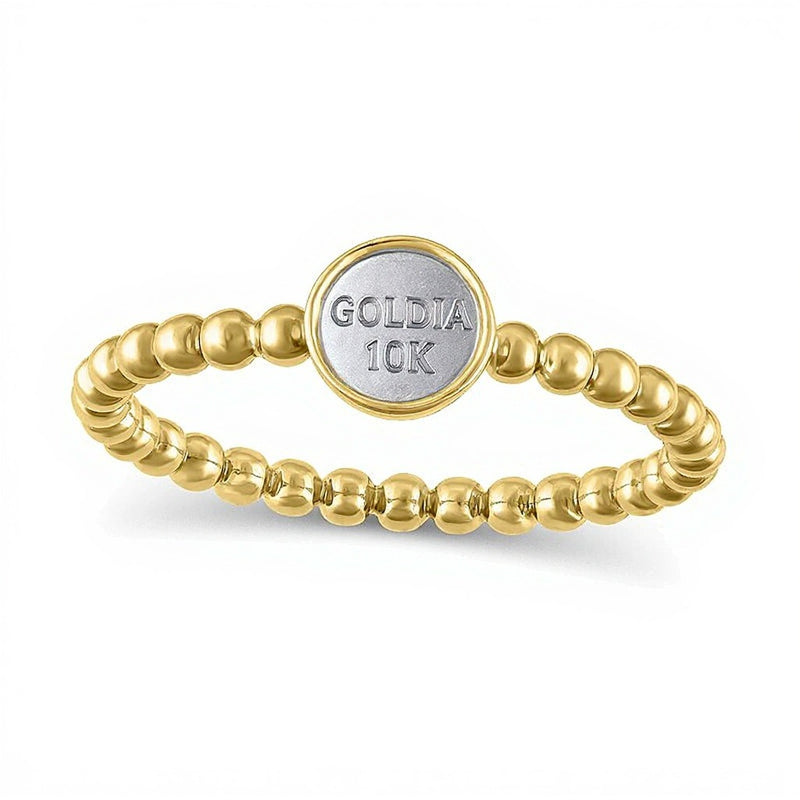 0.1 CT. TW Round Multi-Diamond Bead Shank Ring in 10K Gold