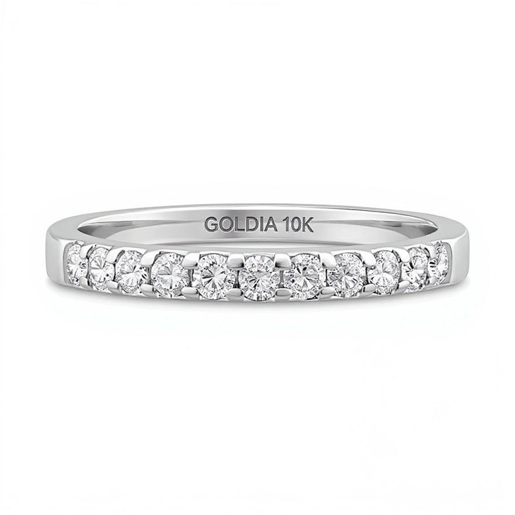 0.38 CT. TW Diamond Eleven Stone Anniversary Band in 10K White Gold