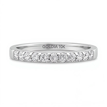 0.38 CT. TW Diamond Eleven Stone Anniversary Band in 10K White Gold