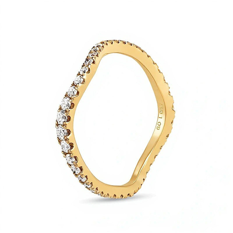 PDPAOLAâ¢ at Zales 0.5 CT. TW Lab-Grown Diamond Wavy Ring in 18K Gold