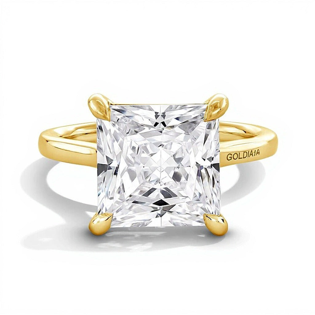 6.0 CT. Princess-Cut Lab-Grown Diamond Solitaire Engagement Ring in 14K Gold (F/VS2)