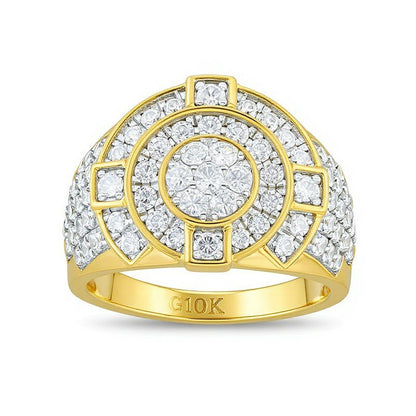 2.5 CT. TW Multi-Diamond Double Frame Ring in 10K Gold