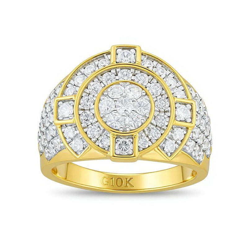 2.5 CT. TW Multi-Diamond Double Frame Ring in 10K Gold