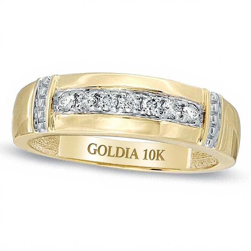 0.2 CT. TW Diamond Collar Wedding Band in 10K Gold