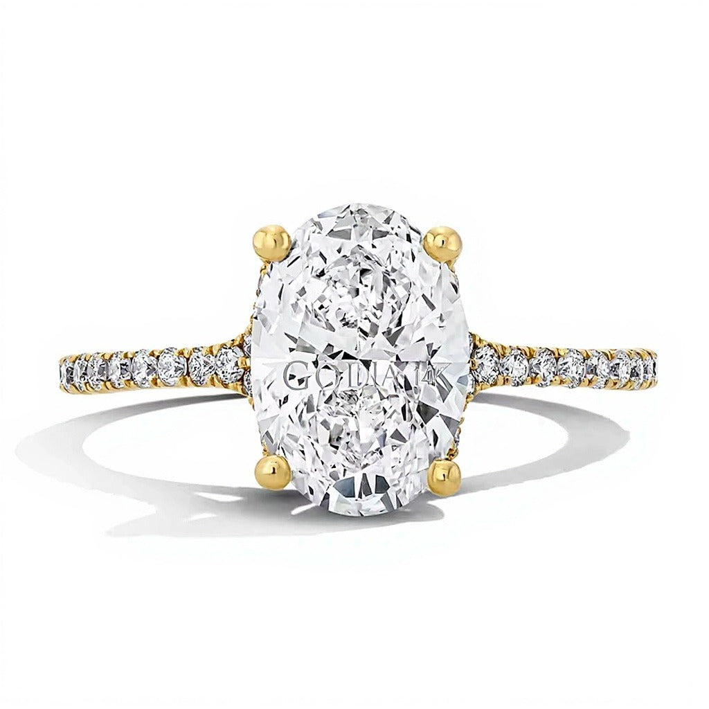2.25 CT. TW Oval Lab-Grown Diamond Engagement Ring in 14K Gold (F/VS2)