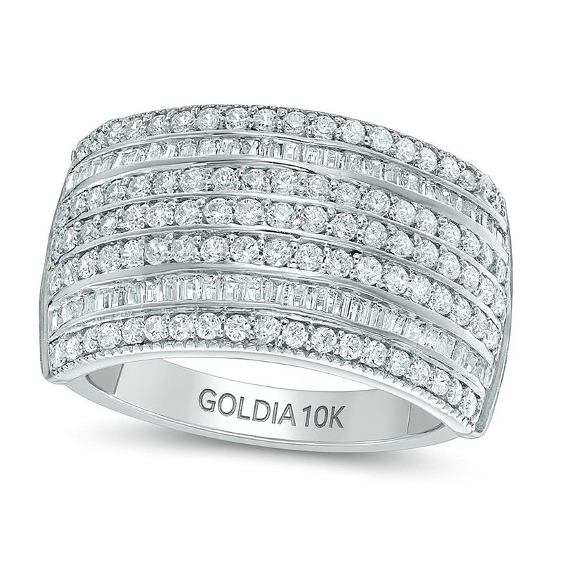 1.0 CT. TW Diamond Seven Row Anniversary Ring in 10K White Gold