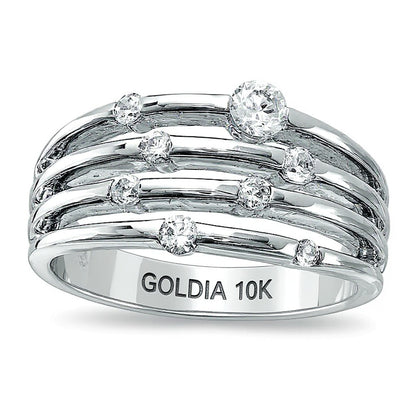 0.5 CT. TW Diamond Orbit Band in 10K White Gold