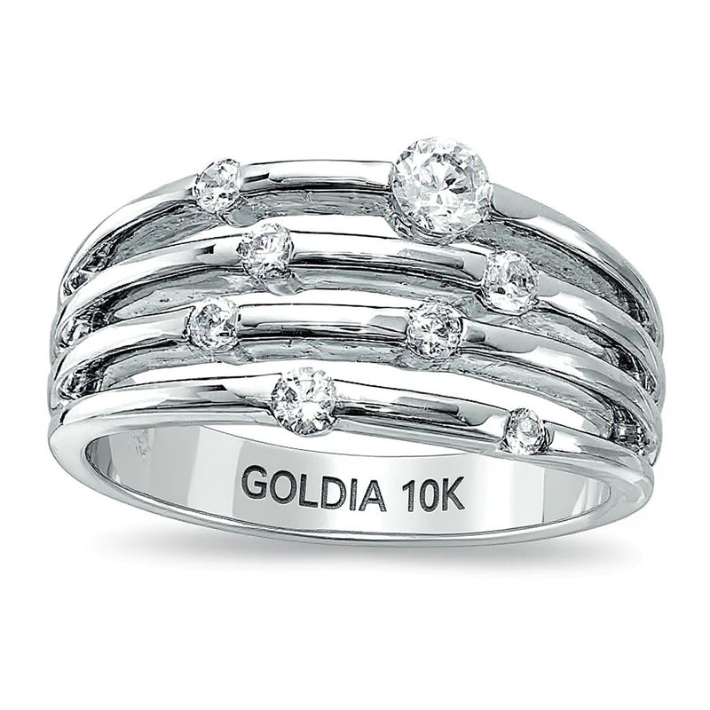 0.5 CT. TW Diamond Orbit Band in 10K White Gold