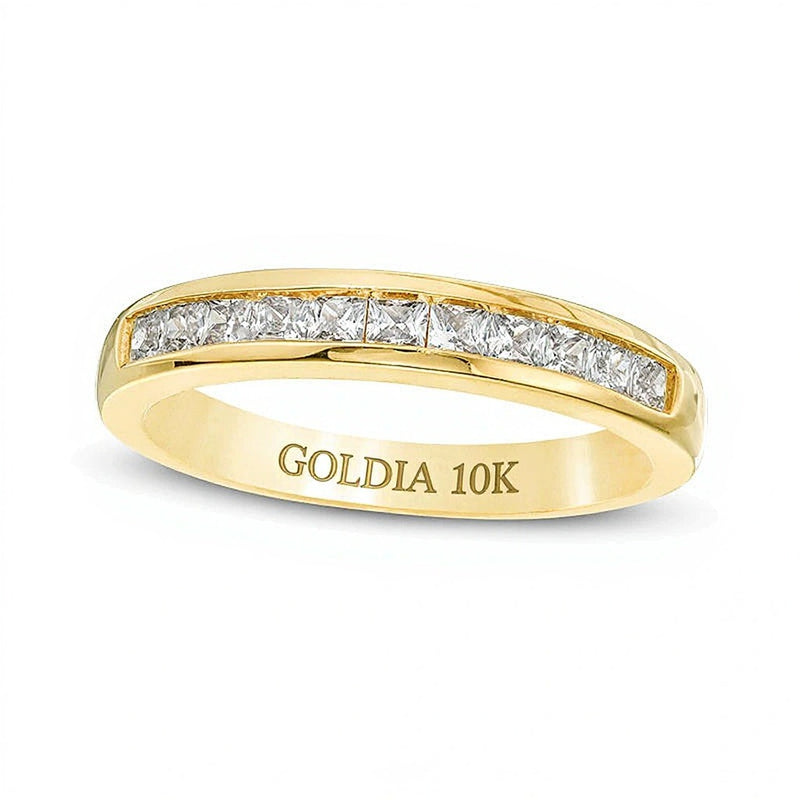 0.63 CT. TW Princess-Cut Diamond Wedding Band in 10K Gold