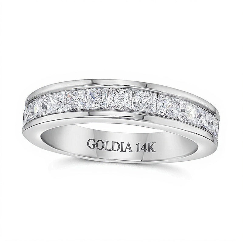 1.5 CT. TW Princess-Cut Diamond Wedding Band in 14K White Gold (H/VS2)