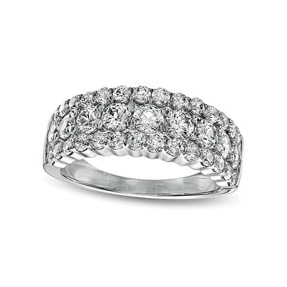 2.0 CT. TW Diamond Multi-Row Anniversary Ring in 14K White Gold