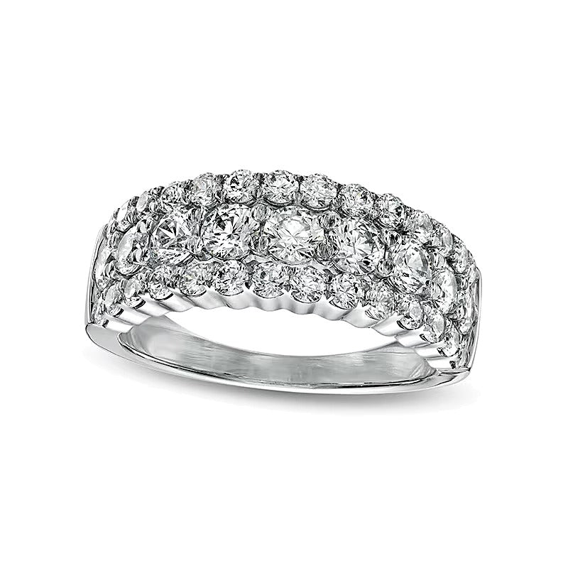 2.0 CT. TW Diamond Multi-Row Anniversary Ring in 14K White Gold