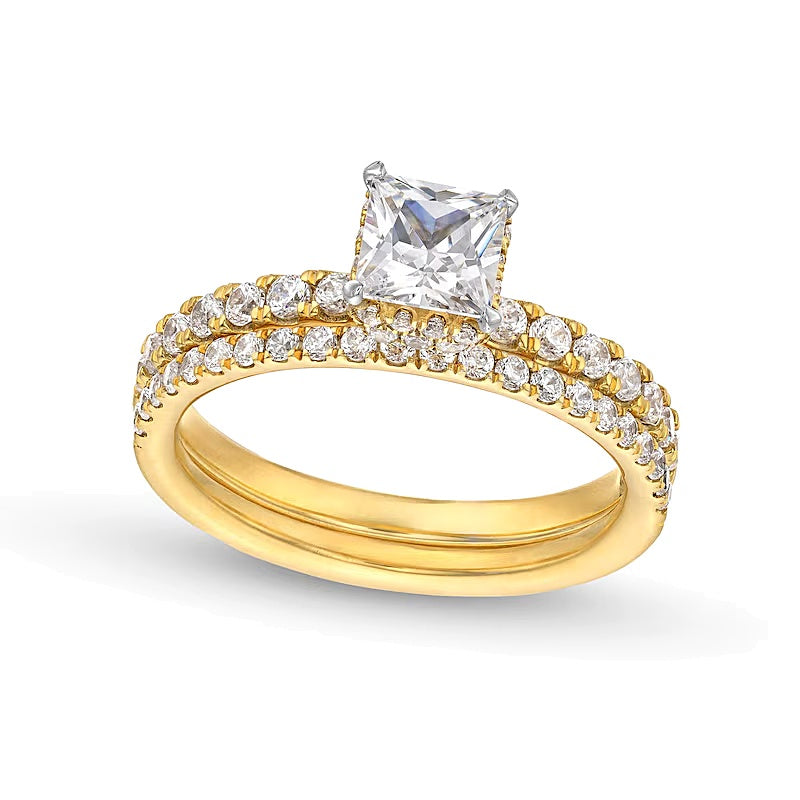 1.75 CT. TW Princess Lab-Grown Diamond Bridal Set in 14K Gold (F/SI2)