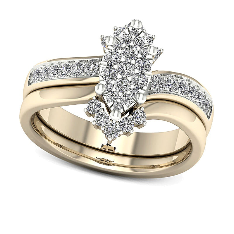 0.5 CT. TW Composite Diamond Marquise Bridal Set in 14K Gold