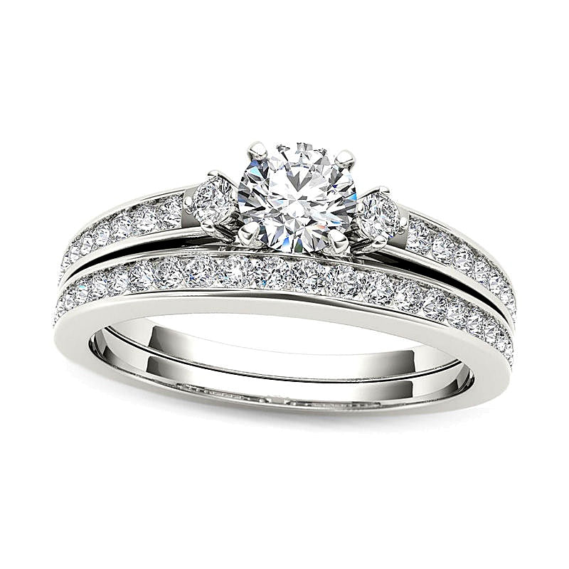 1.0 CT. TW Diamond Bridal Set in 14K White Gold