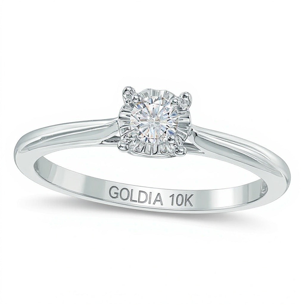 0.2 CT. Diamond Solitaire Engagement Ring in 10K White Gold