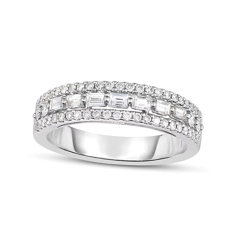 0.63 CT. TW Diamond Multi-Row Band in 14K White Gold
