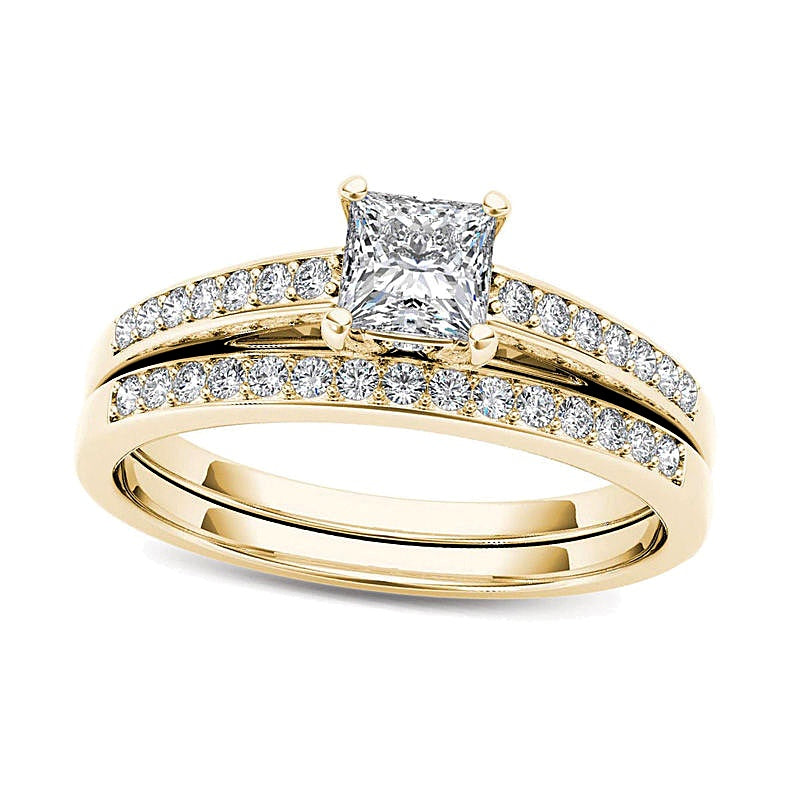 0.63 CT. TW Princess-Cut Diamond Bridal Set in 14K Gold