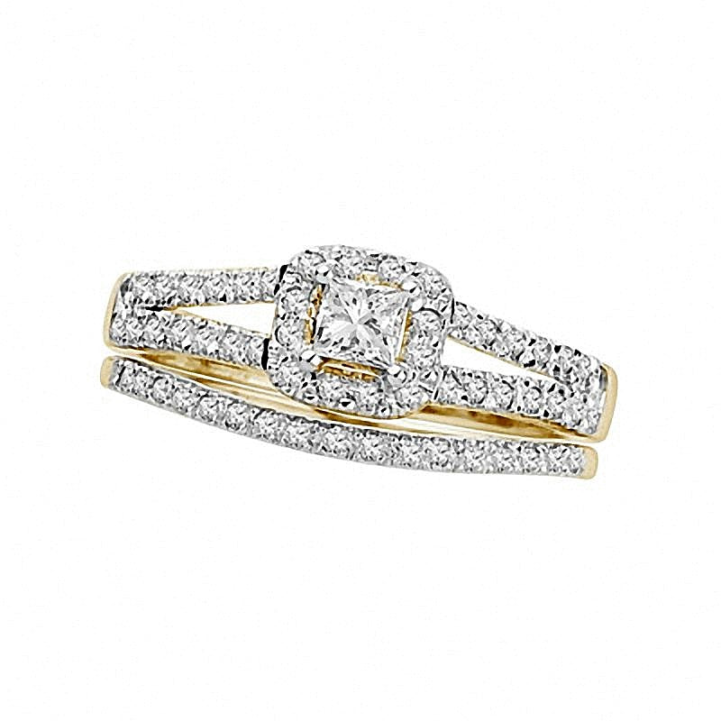 0.5 CT. TW Princess-Cut Diamond Bridal Set in 14K Gold