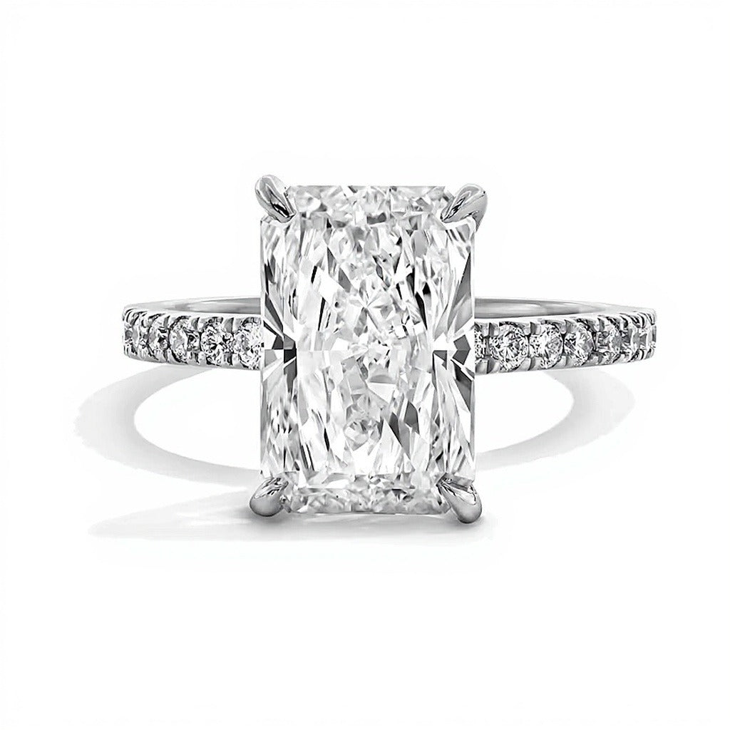 4.25 CT. TW Radiant-Cut Lab-Grown Diamond Engagement Ring in 14K White Gold (F/VS2)
