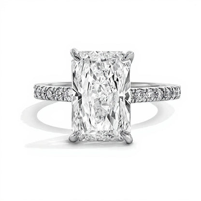 4.25 CT. TW Radiant-Cut Lab-Grown Diamond Engagement Ring in 14K White Gold (F/VS2)