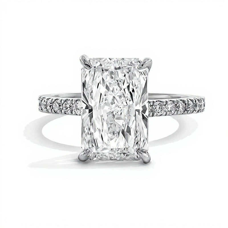4.25 CT. TW Radiant-Cut Lab-Grown Diamond Engagement Ring in 14K White Gold (F/VS2)