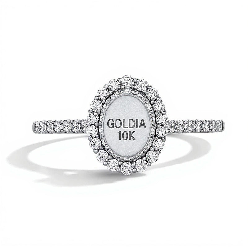 0.5 CT. TW Oval Lab-Grown Diamond Double Frame Promise Ring in 10K White Gold (F/SI2)