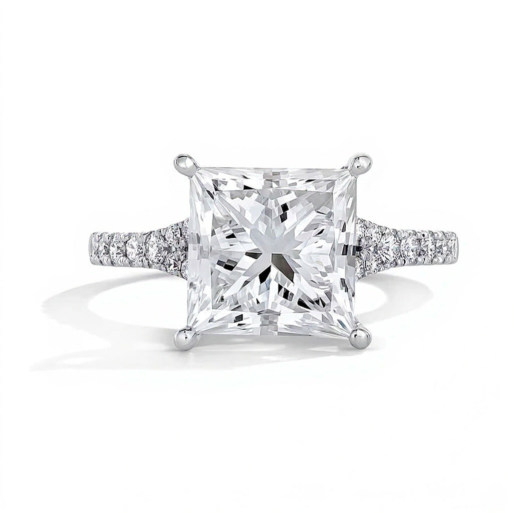 4.5 CT. TW Princess-Cut Lab-Grown Diamond Split Shank Engagement Ring in 14K White Gold (F/SI2)