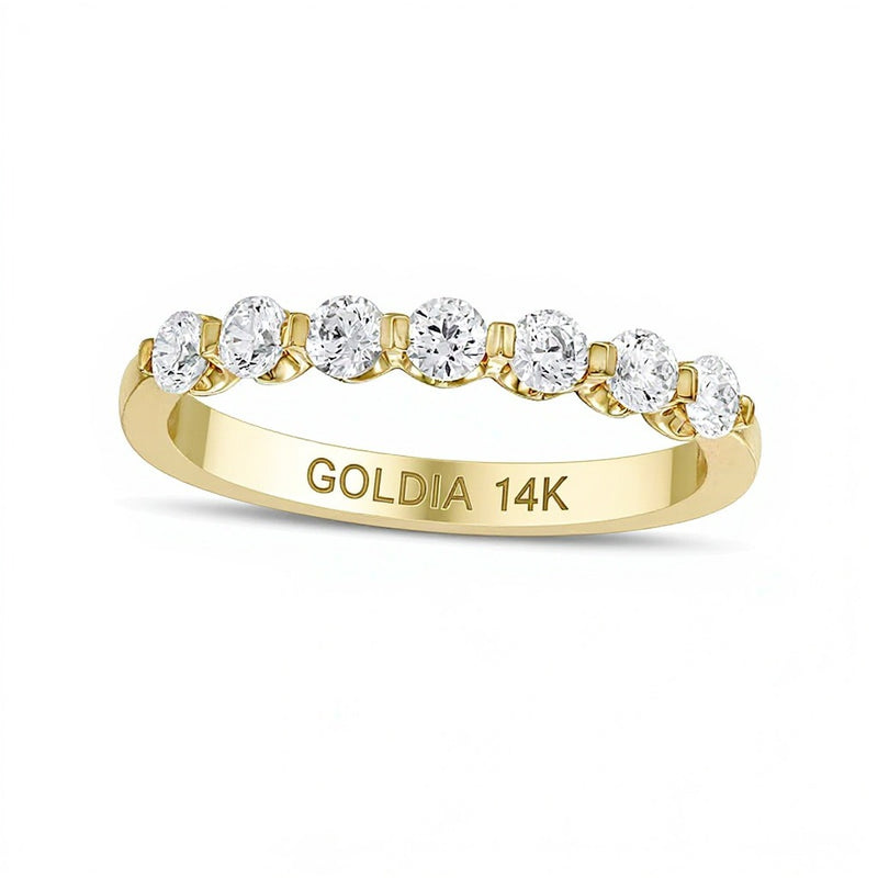 0.5 CT. TW Diamond Seven Stone Anniversary Band in 14K Gold