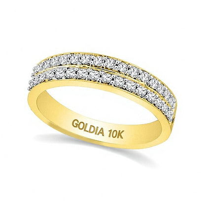 0.33 CT. TW Diamond Double Row Wedding Band in 10K Gold
