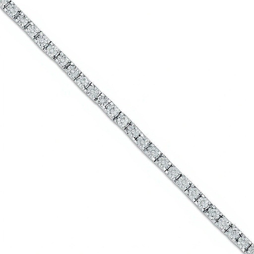 0.33 CT. TW Diamond Tennis Bracelet in Sterling Silver - 7.5"
