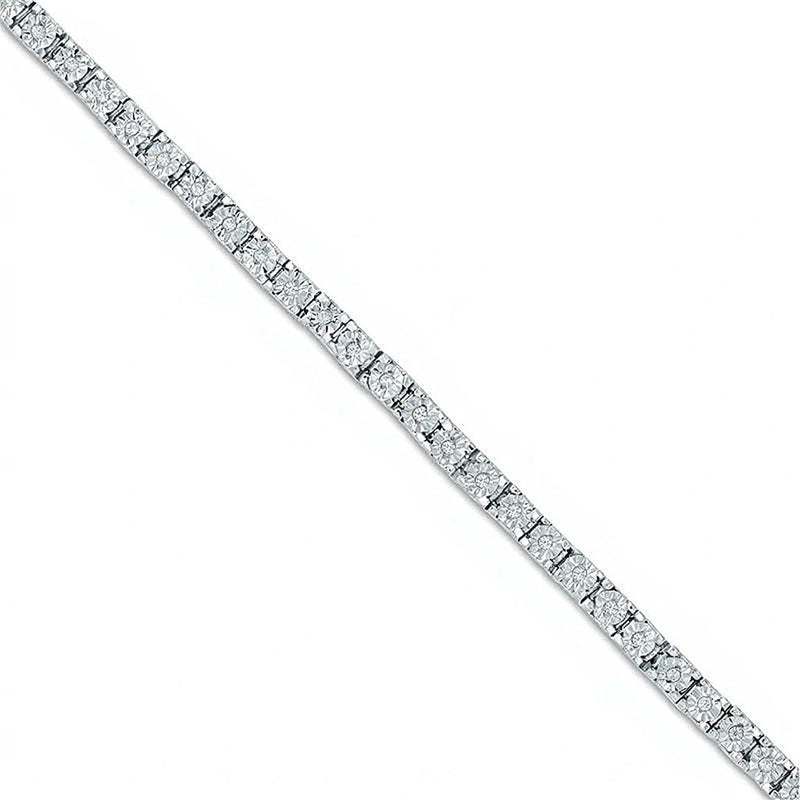 0.33 CT. TW Diamond Tennis Bracelet in Sterling Silver - 7.5"