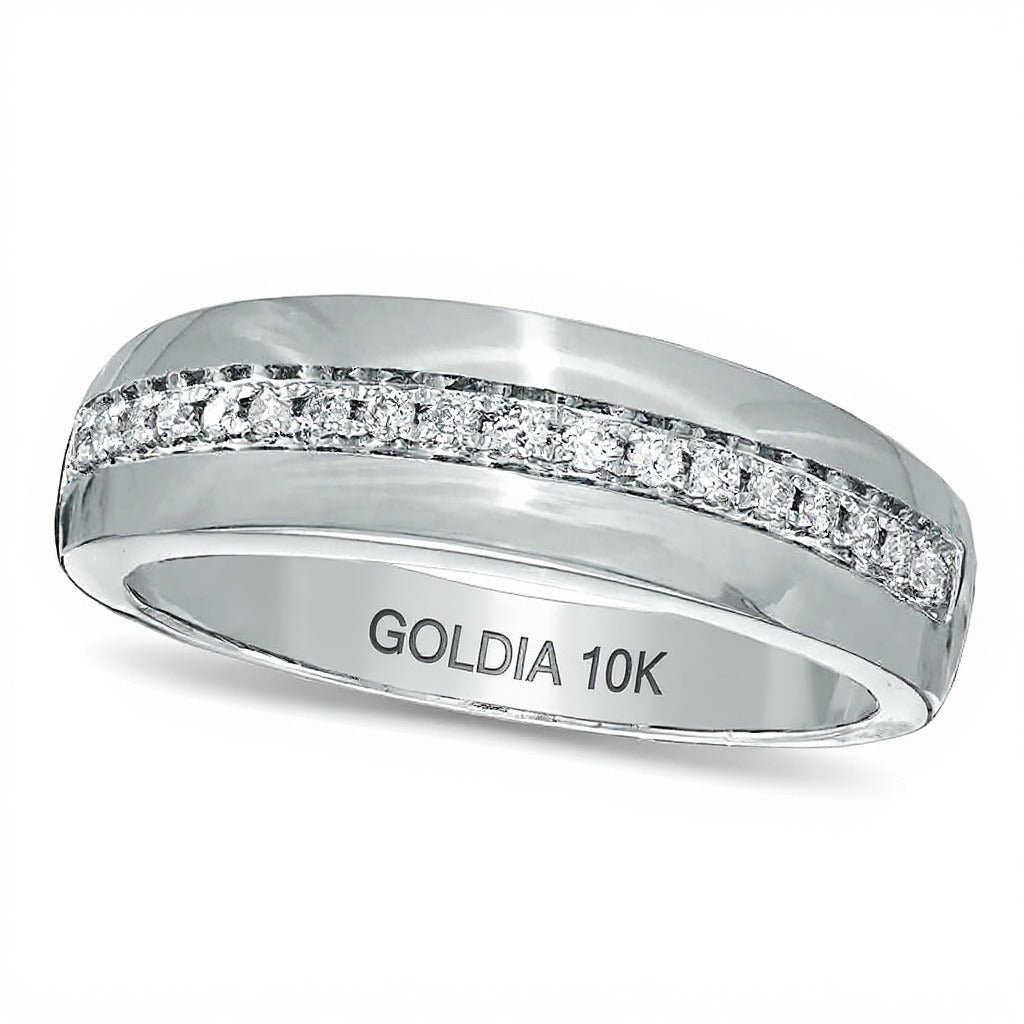 0.2 CT. TW Diamond Wedding Band in 10K White Gold