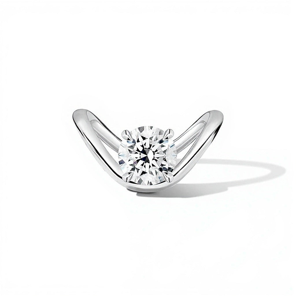 Zales x SHAHLA 3.0 CT. Lab-Grown Diamond Solitaire Dip Engagement Ring in 14K White Gold (F/VS2)