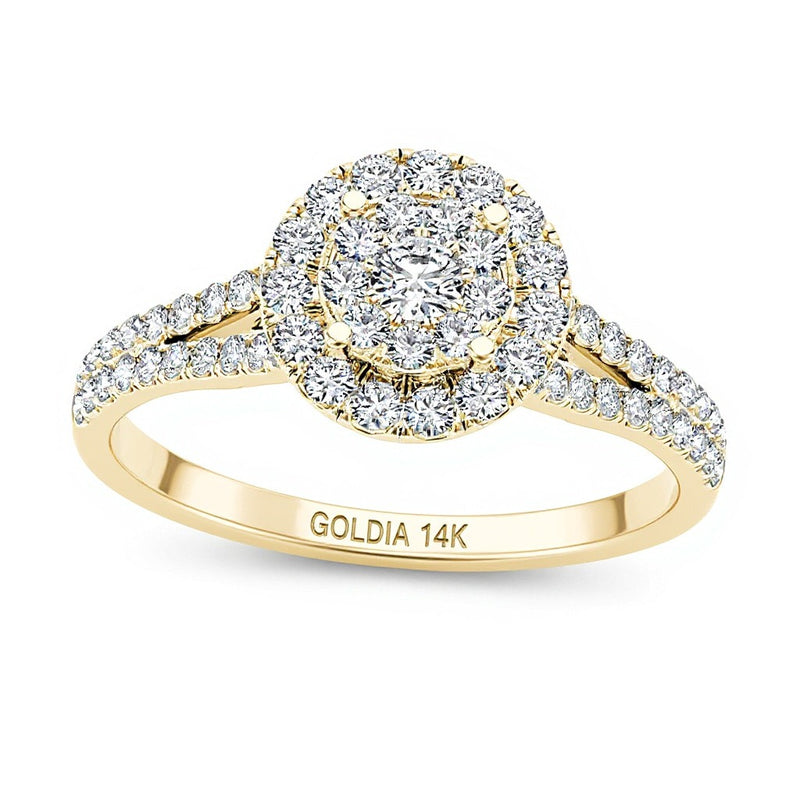 0.5 CT. TW Composite Diamond Frame Engagement Ring in 14K Gold