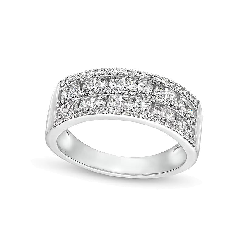 0.75 CT. TW Diamond Multi-Row Band in 10K White Gold