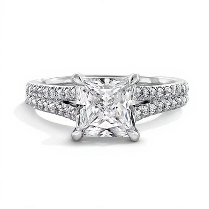 2.25 CT. TW Princess-Cut Lab-Grown Diamond Split Shank Engagement Ring in 14K White Gold (F/VS2)