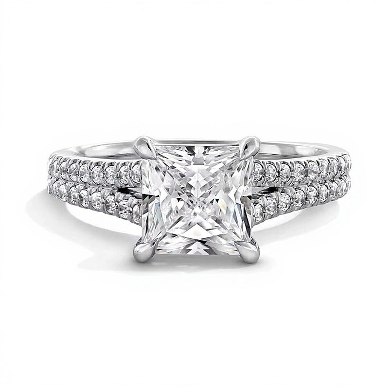 2.25 CT. TW Princess-Cut Lab-Grown Diamond Split Shank Engagement Ring in 14K White Gold (F/VS2)