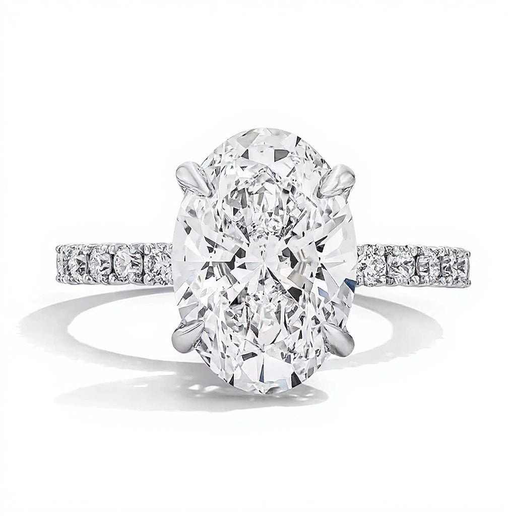 4.5 CT. TW Oval Lab-Grown Diamond Engagement Ring in 14K White Gold (F/VS2)