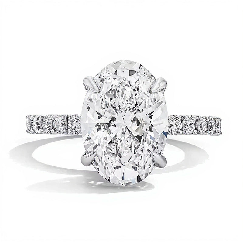 4.5 CT. TW Oval Lab-Grown Diamond Engagement Ring in 14K White Gold (F/VS2)