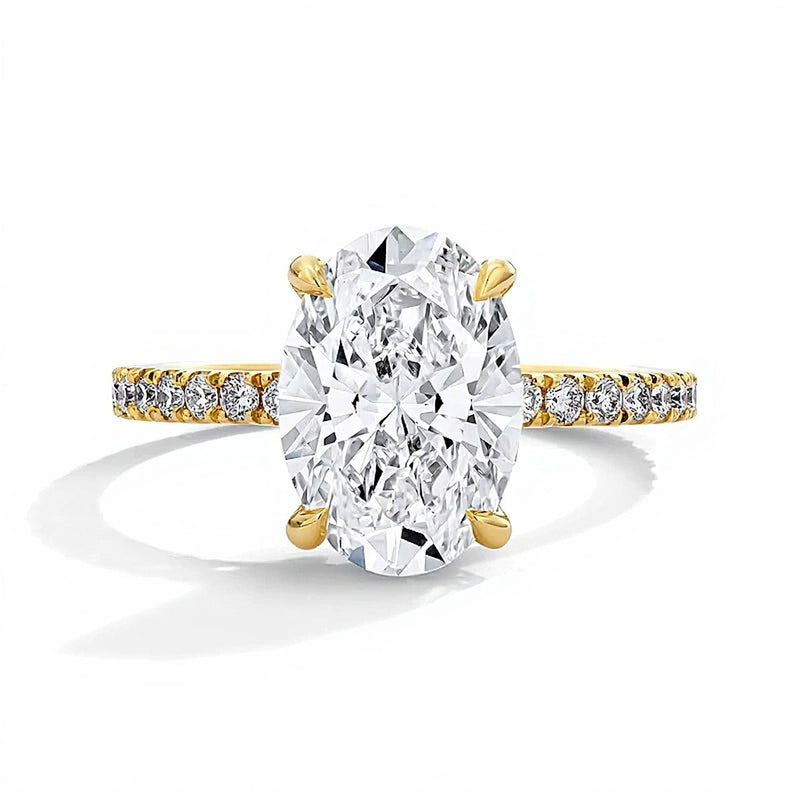 3.5 CT. TW Oval-Cut Lab-Grown Diamond Engagement Ring in 18K Gold (D/IF)