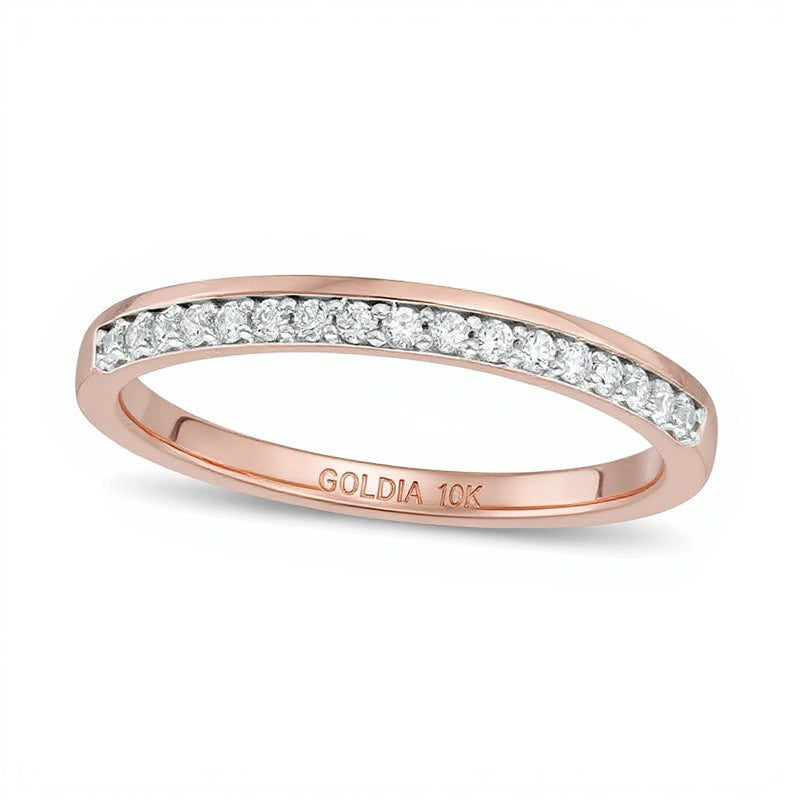 0.13 CT. TW Diamond Wedding Band in 10K Rose Gold