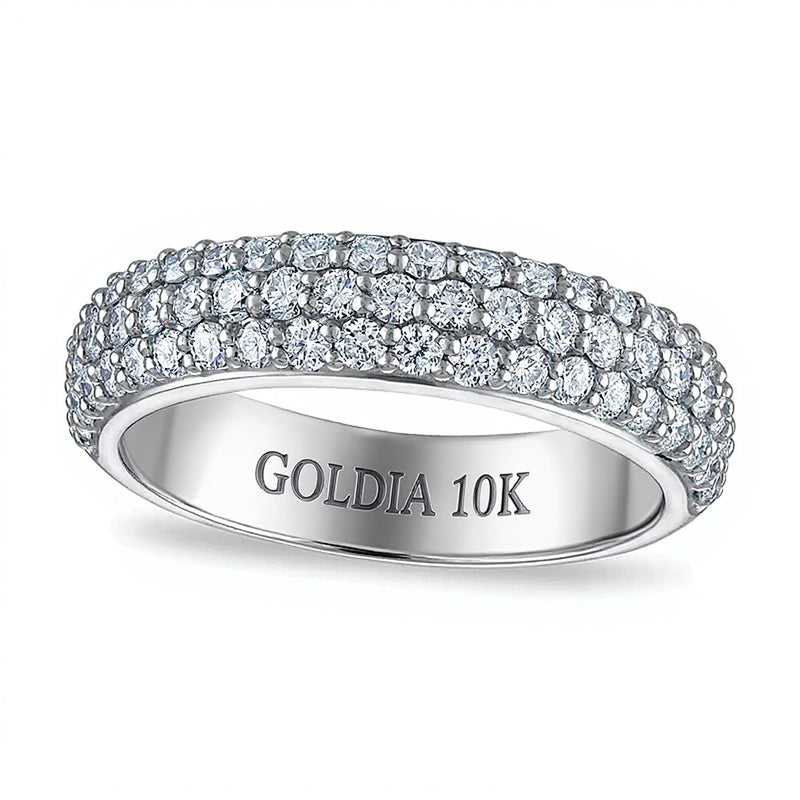 1.0 CT. TW Lab-Grown Diamond Triple Row Anniversary Band in 10K White Gold (F/VS2)