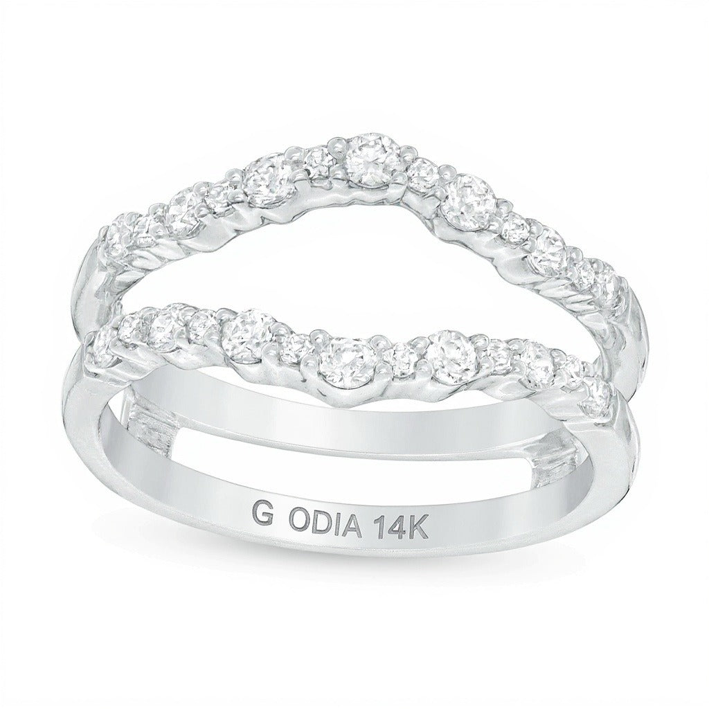 0.38 CT. TW Diamond Contour Solitaire Enhancer in 14K White Gold