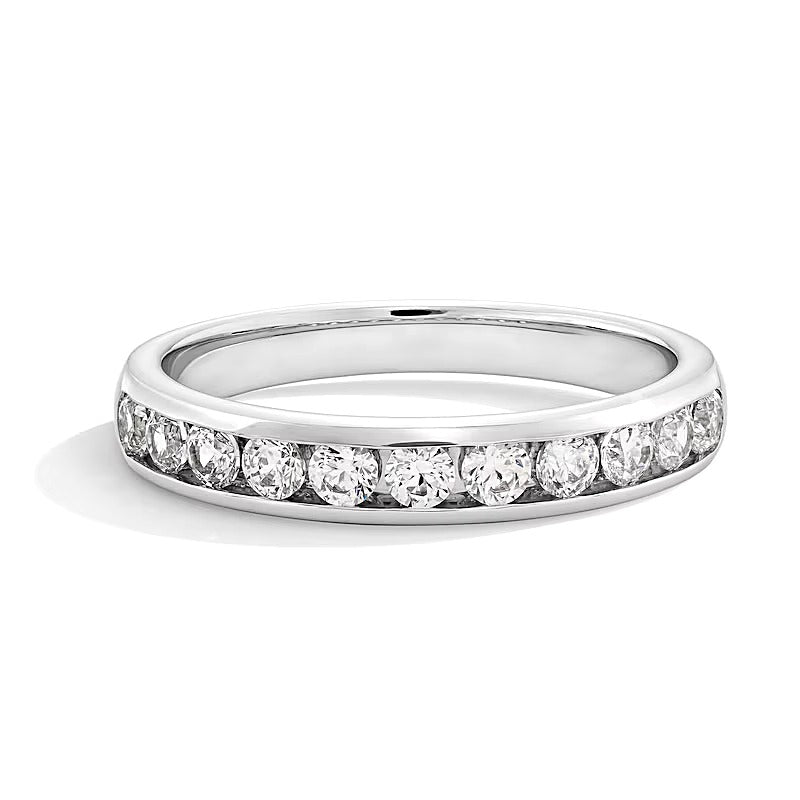 0.5 CT. TW Diamond Channel-Set Eleven Stone Band in 14K White Gold