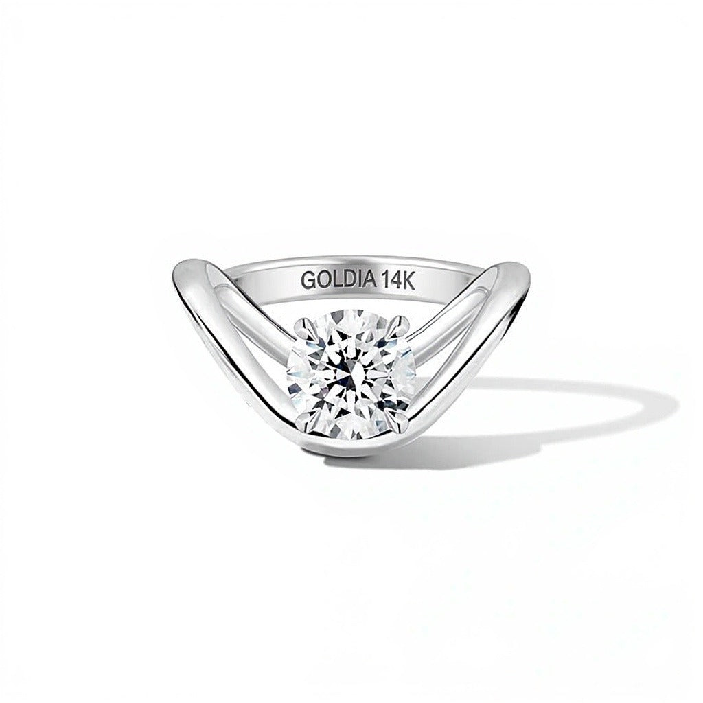 Zales x SHAHLA 2.0 CT. Lab-Grown Diamond Solitaire Dip Engagement Ring in 14K White Gold (F/VS2)