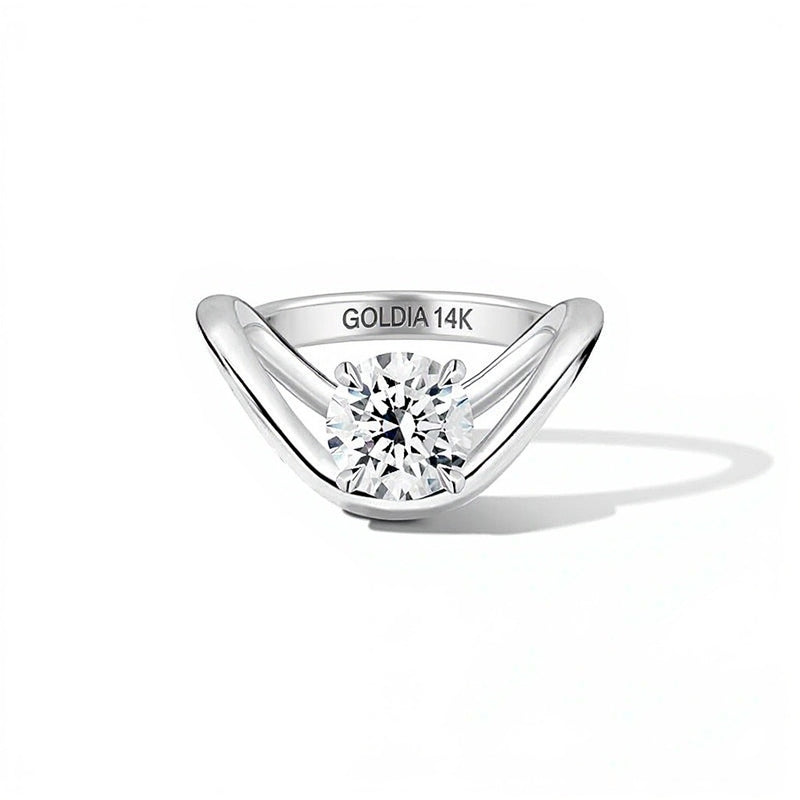 Zales x SHAHLA 2.0 CT. Lab-Grown Diamond Solitaire Dip Engagement Ring in 14K White Gold (F/VS2)