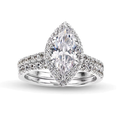2.25 CT. TW Marquise-Cut Lab-Grown Diamond Frame Bridal Set in 14K White Gold (I/SI2)