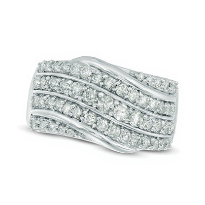 1.0 CT. TW Diamond Slant Anniversary Band in 10K White Gold